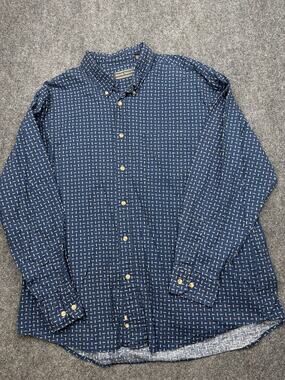 David Taylor Blue Button Up Shirt Size Extra Large
